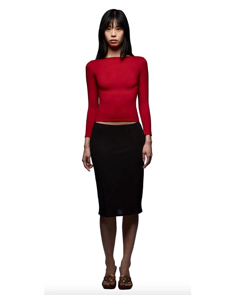 Long-Sleeve Slim-Fit Top With Multicolor High Elastic Base