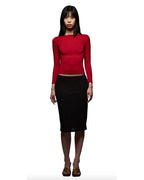 Long-Sleeve Slim-Fit Top With Multicolor High Elastic Base
