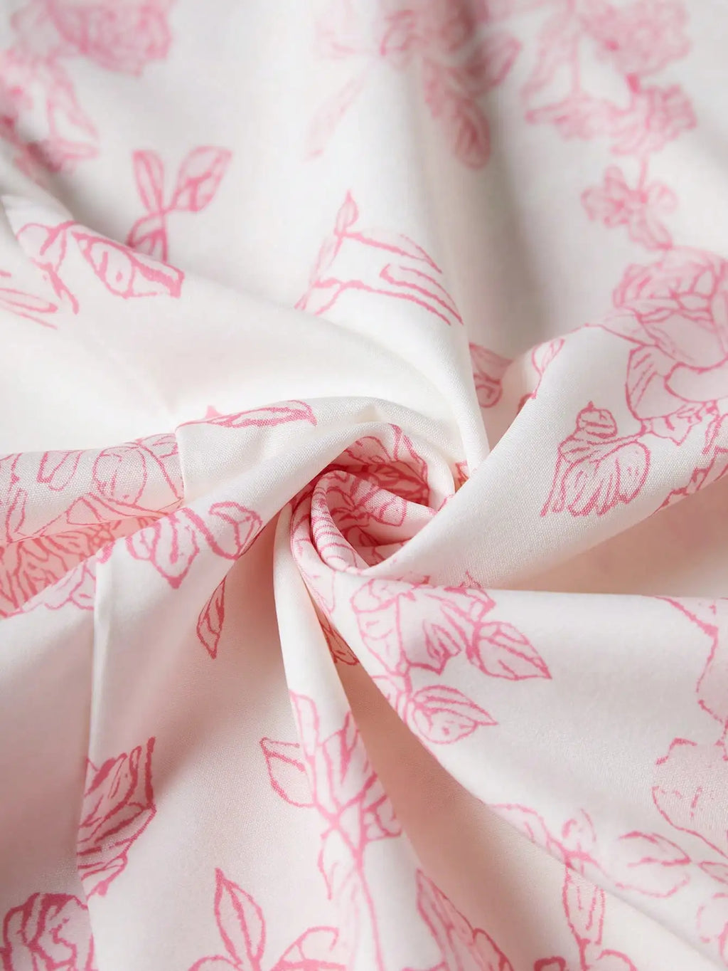 Blush Pink Floral Dress With Thin Straps And Flared Waist