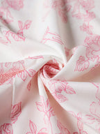 Blush Pink Floral Dress With Thin Straps And Flared Waist