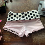 Dot High Waist Shorts With Contrast Band