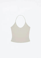Lace Up Halter Tank And Suspender Long-sleeves Open Back Design For Chic Vibe