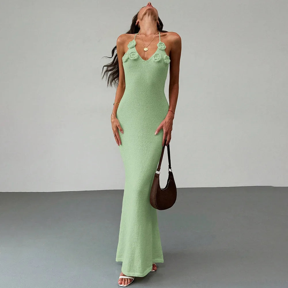 Women Knit Spaghetti Strap Sleeveless
