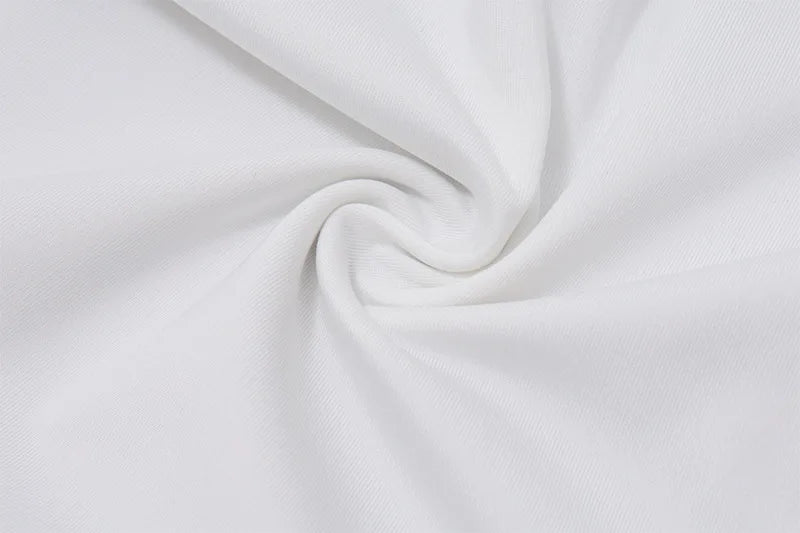 Elegant White Coords Set With Ruffled Trim Skirt And Long Sleeve Top