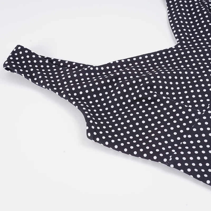 Sexy Coquette Polka Dot Print Low Cut For Women Sleeveless Mini Dress