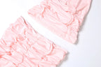 V Neck Halter Crop Top Two Piece Set With Sleek Fitted Pants