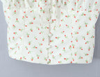 Radiant Bow Accent Ruched Bust Tank Top With Open Button Front And Rope Laced Waist Mini Skirt Set
