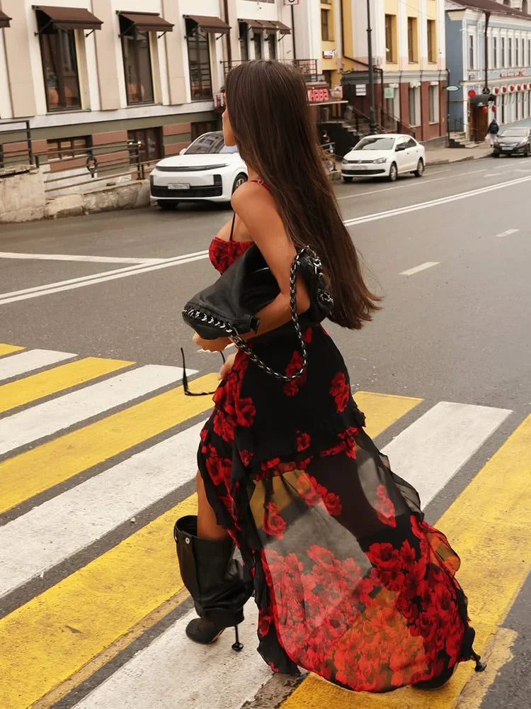 Strapless Sleeveless Slim Sheath Dress With Bold Print