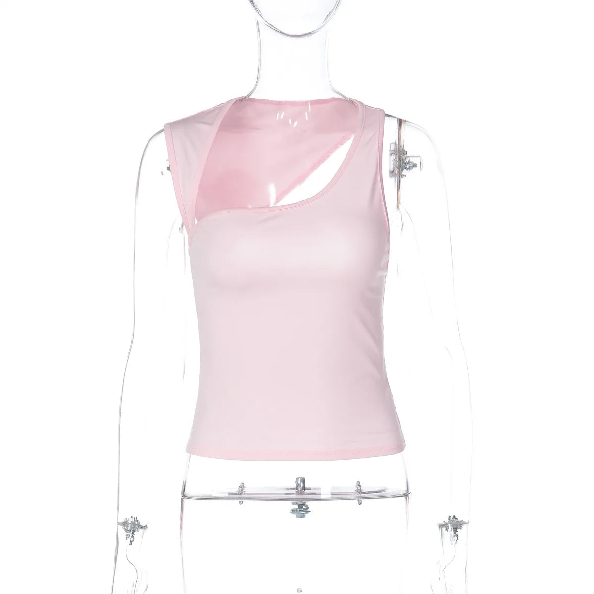 Irregular Neckline Sleeveless Tank Top For Women Slim Fit