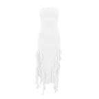 Tube Top Strapless Sexy Midi Dress