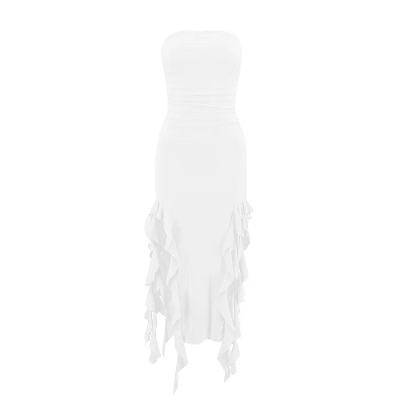 Tube Top Strapless Sexy Midi Dress