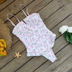 Bandage One Piece Swimsuit Women Swimwear Ruffle Bodysuit Monokini
