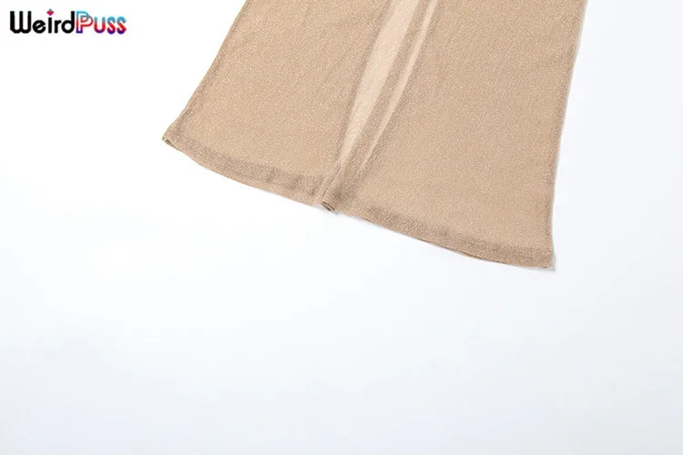 See Through Glitter Backless Dress l