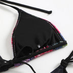 Flowers Printed With Skirt Halter Bikini Three-pieces Bikini set