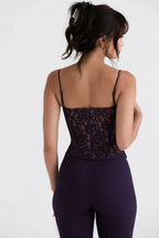 Women's Fashion Lace Spice Sling Vest Fishbone Top