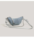 Denim Blue Crossbody Bag For Women With Harajuku Street Flair And Modern High Street Style
