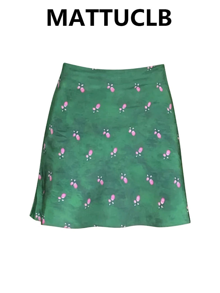 Floral Mori Girl Mini Skirt Ethereal Vintage French Style
