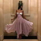 Sexy Patchwork Backless Pleated Beach Dress