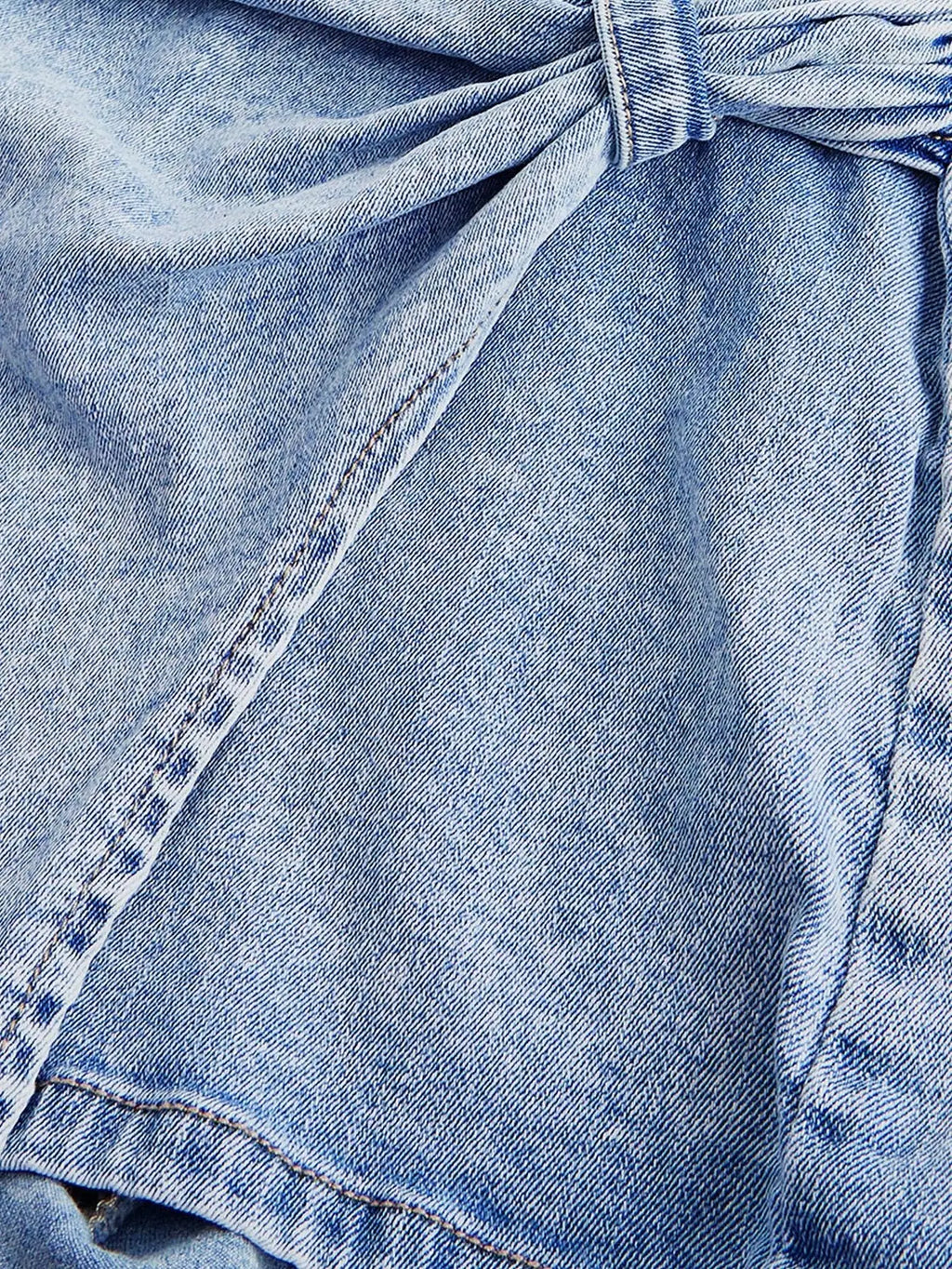 Twisted Front Denim Tube Dress