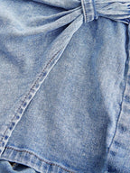 Twisted Front Denim Tube Dress