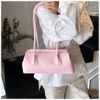 Underarm Bag Solid Color PU Shoulder Handbag