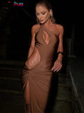 Irregular Knot Dress With Hollow Out Sleeveless High Waist
