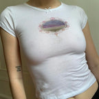 Y2K Grunge Crop Top Tee Gothic Print Streetwear Vintage Harajuku Punk Style