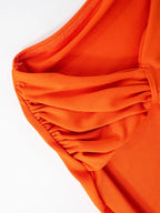 One Shoulder Backless Hollow Dress With Irregular Pleats And Tassel Patchwork