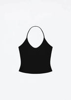 Lace Up Halter Tank And Suspender Long-sleeves Open Back Design For Chic Vibe
