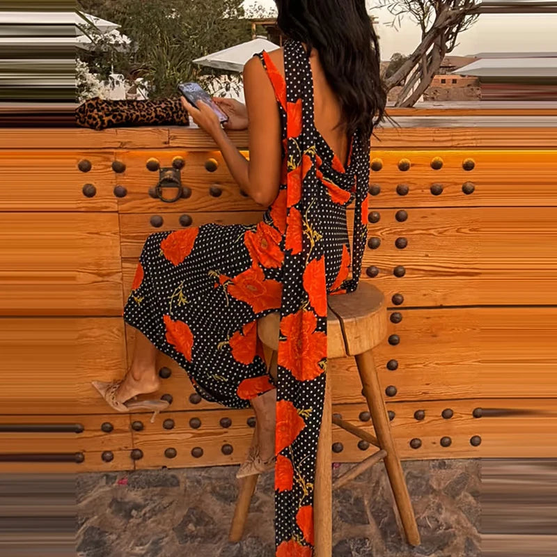 Sexy Halter Cutout Dress With Pleated Hollow Out Details