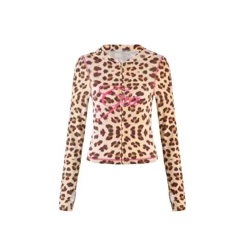 Two Piece Slim Fit Letter Print Hooded Zipper Jacket And Pants Set Open Thread Design