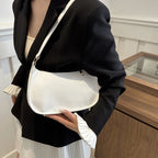 Retro Solid PU Leather Shoulder Bag For Women Chic Casual Hobo