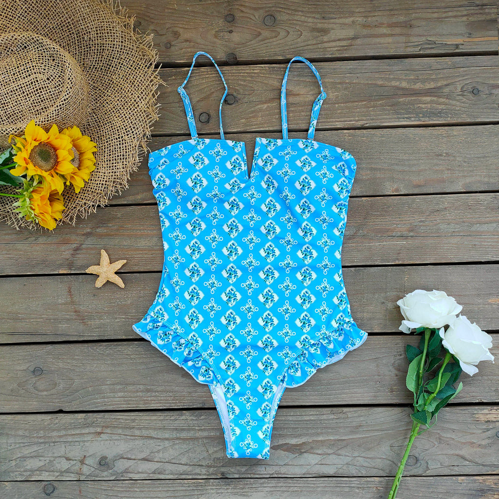 Bandage One Piece Swimsuit Women Swimwear Ruffle Bodysuit Monokini