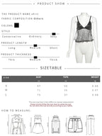 Sequined Patchwork Mesh Camisole With V-Neck Backless