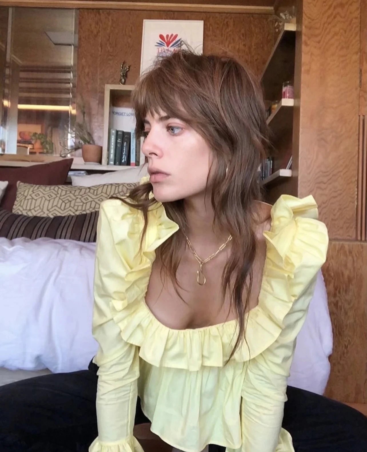 Soft Ruffle Blouse With Long Sleeves