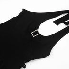 Sleek Hollow Out Halter Jumpsuit Short Romper