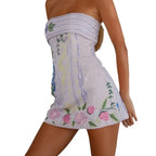 Floral Printed European Style Tank Dress With Slim Silhouette