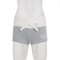 Patchwork Grunge Shorts With Adjustable Drawstring Waist