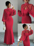 Elegant Mermaid Gown Beaded Body-con Slip Dress