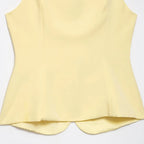 Buttoned Waistcoat Two Piece Shorts Set With Mid-Waist Pockets
