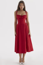 Spaghetti Strap Maxi Dress With Wrap Bow Lace Up Front Elegant Long Gown