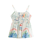 Plant Print Camisole And Shorts Set