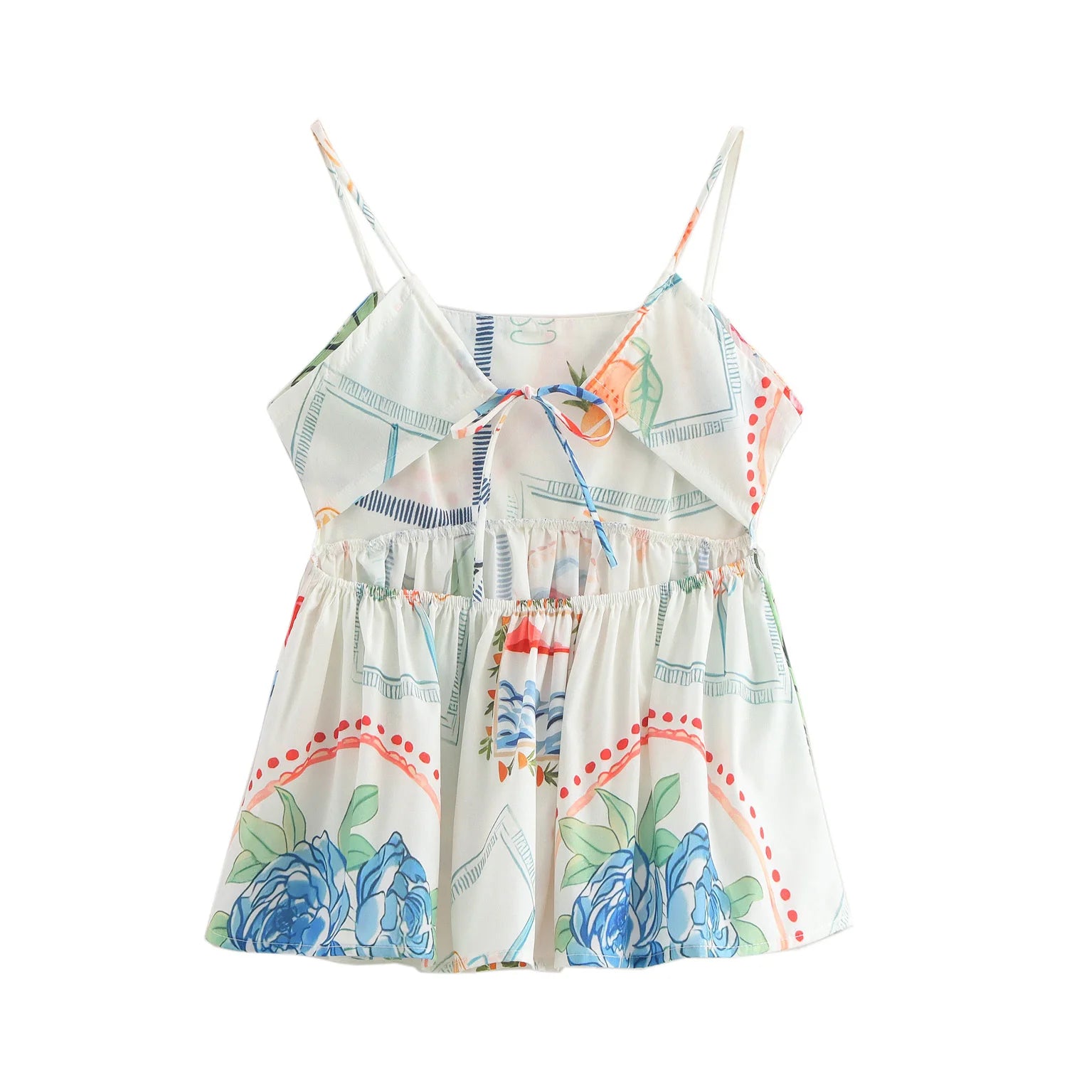 Plant Print Camisole And Shorts Set