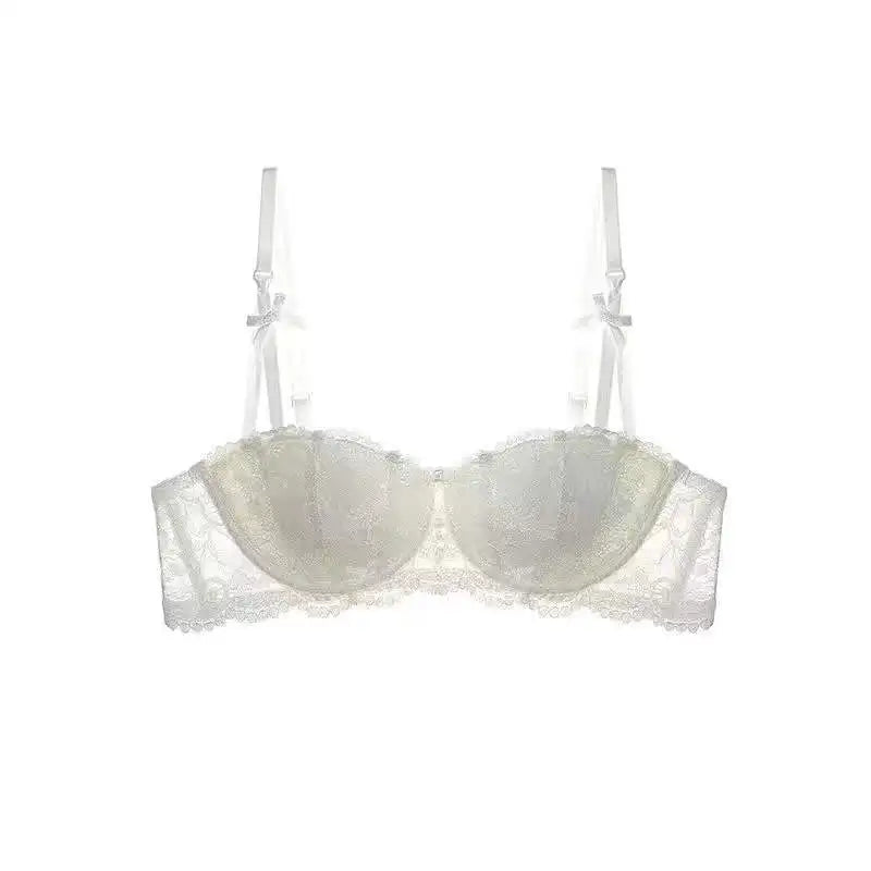 French Lace Half Cup Push Up Bra Ultra Thin Comfort With Minimalist Edge For Women