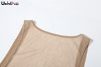 See Through Glitter Backless Dress l