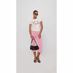 Women's Y2K Cute Capri Pants Solid Color Satin Bow Decor Side Split Summer Slim CroppedTrousers Stretch Crop Leggings