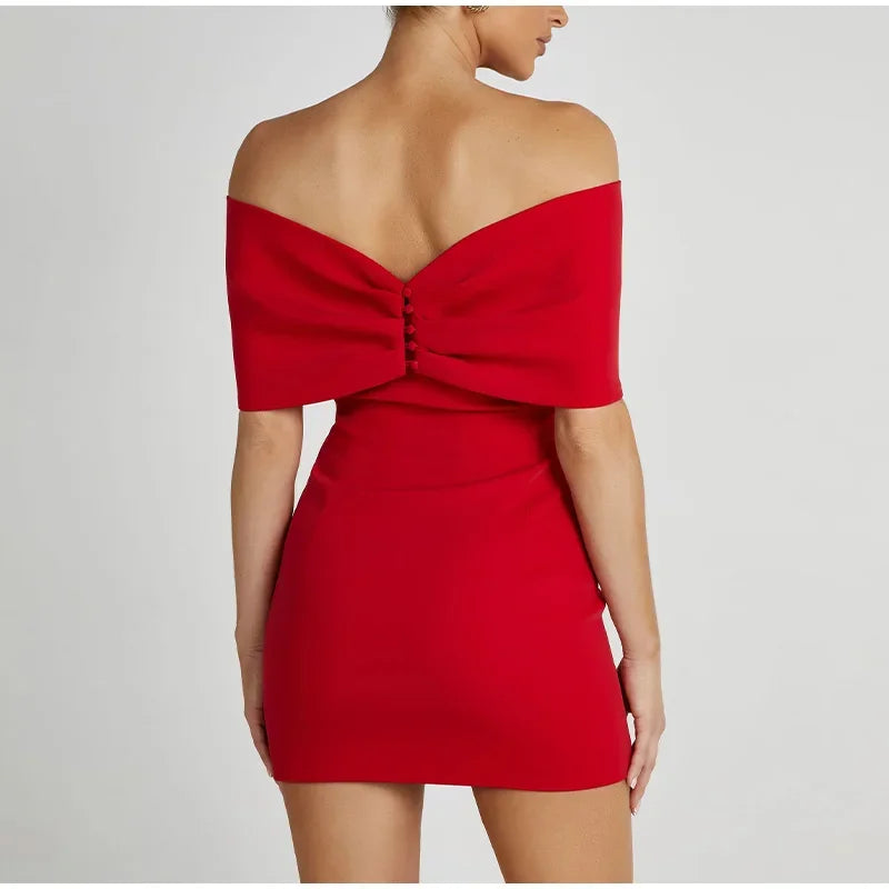 Bow Strapless Mini Backless Bodycon Dress