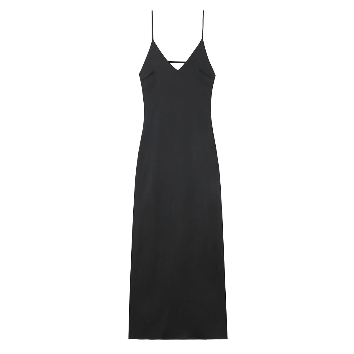 Sling Long Dress With V Neck Backless Elegant Sleeveless