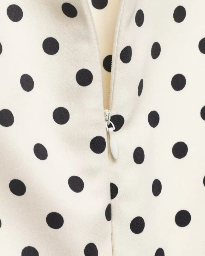 Polka Dot Cutout Bow Front Mini Dress