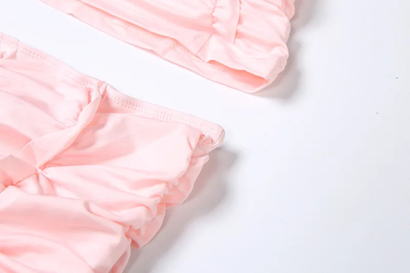 V Neck Halter Crop Top Two Piece Set With Sleek Fitted Pants